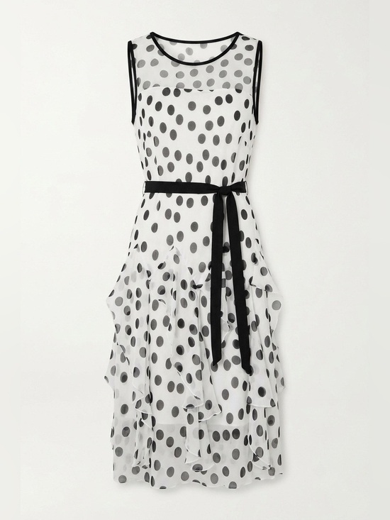 Robbie Bee Dresses & Skirts - Robbie Bee Black and White Polka Dot Sleeveless Midi Dress
